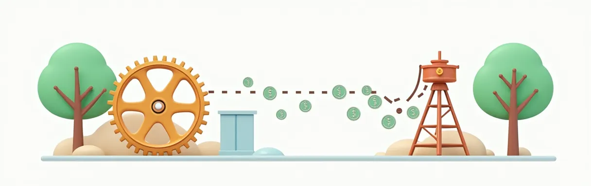 Ingresos Pasivos Diagrama comparando ingresos activos (por tiempo) e ingresos pasivos (sistema que genera dinero).