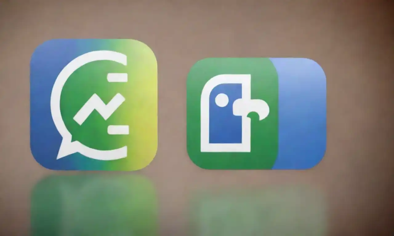 Facebook logo merging with WhatsApp logo