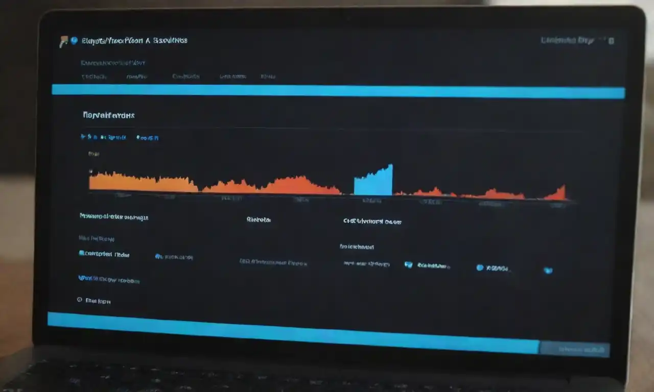 A laptop screen displaying Twitter analytics with highlighted key metrics.