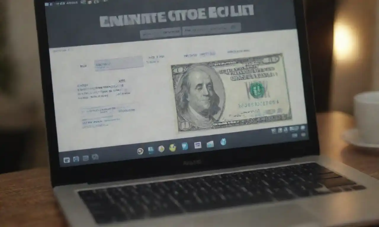 Laptop displaying various online money-making methods