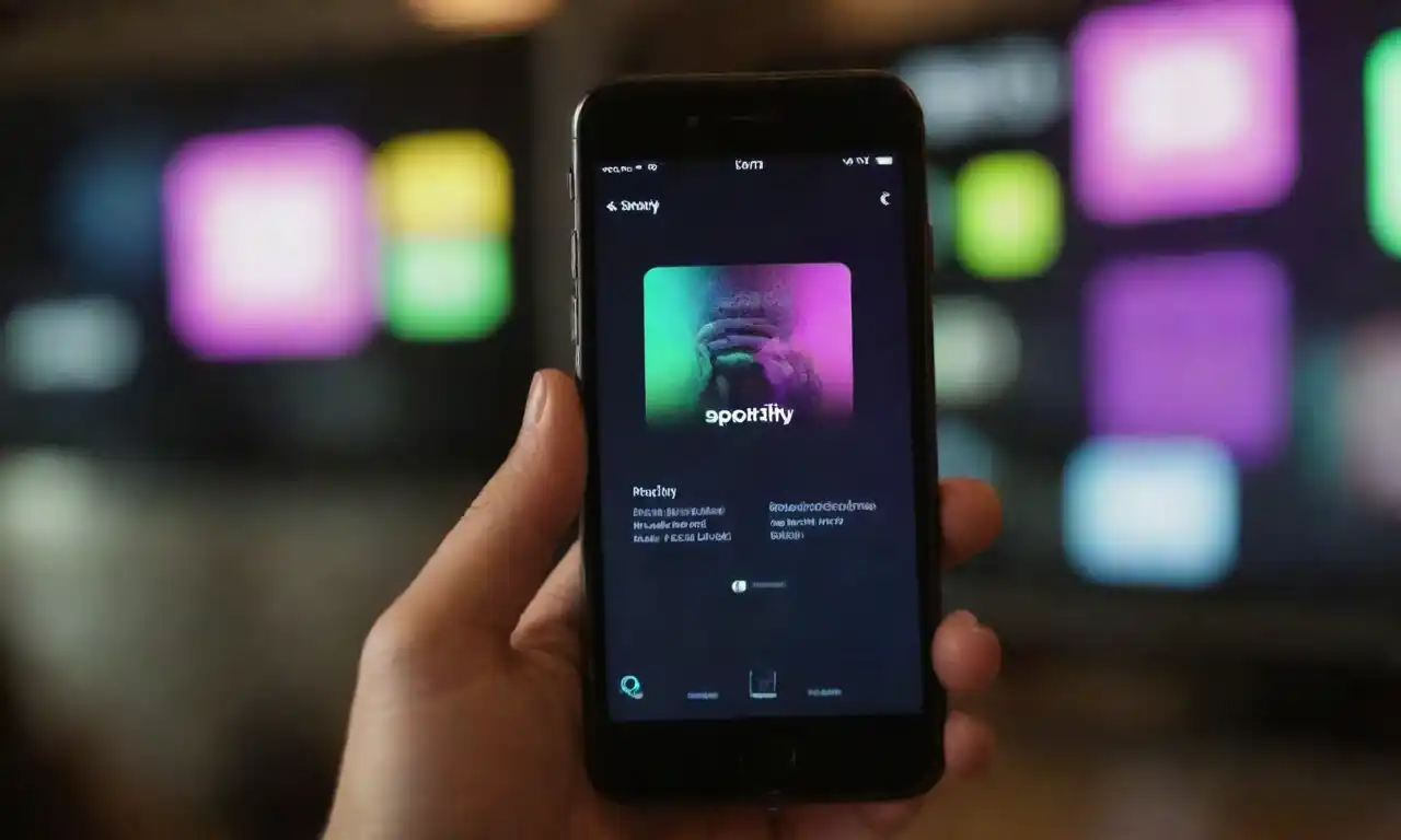 Person using a smartphone app to download a Spotify playlist.