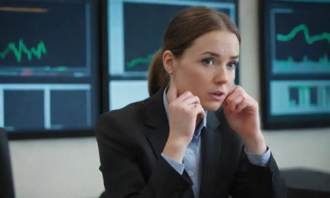 Business professional analyzing revenue data and strategy in a modern office setting.