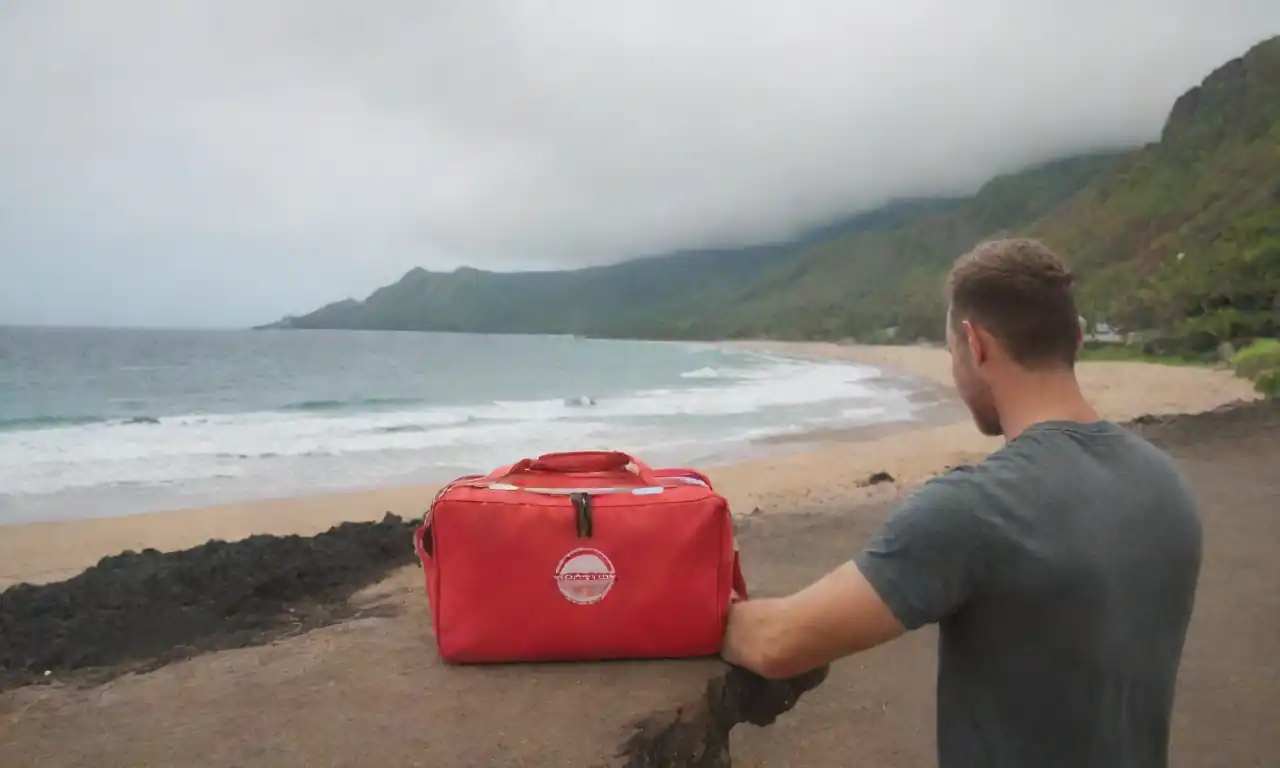 DoorDash driver sharing experiences and views while overlooking a Hawaiian beach.