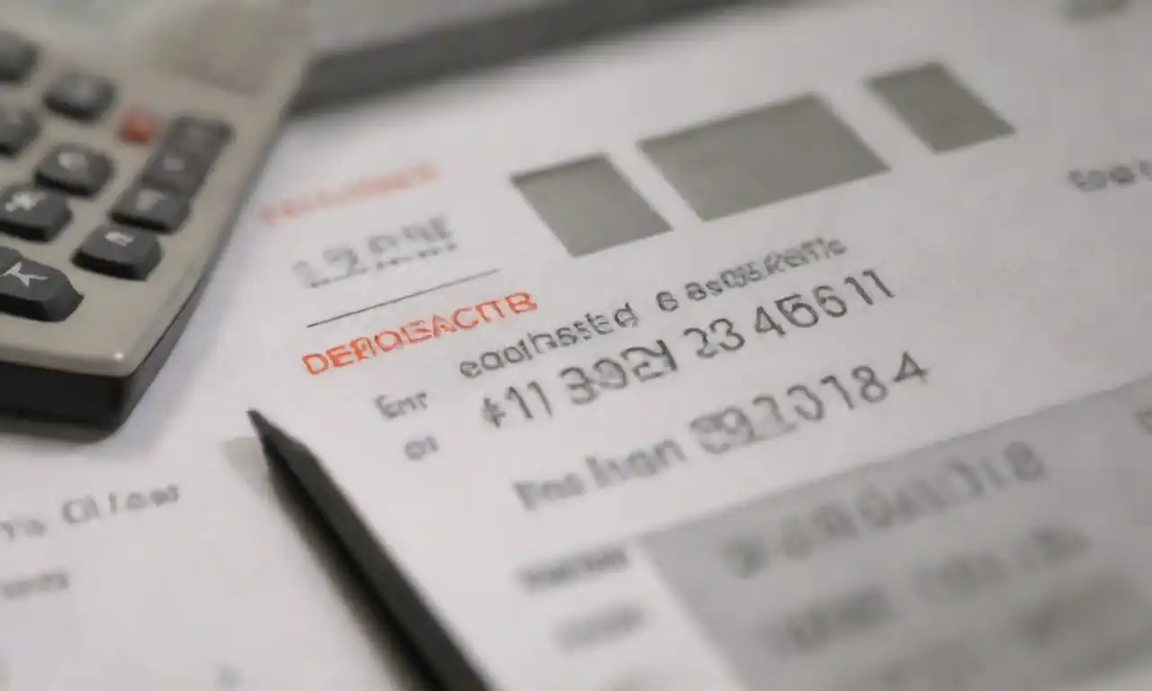 Calculator displaying calculations next to a diagram of fixed assets and depreciation schedules.