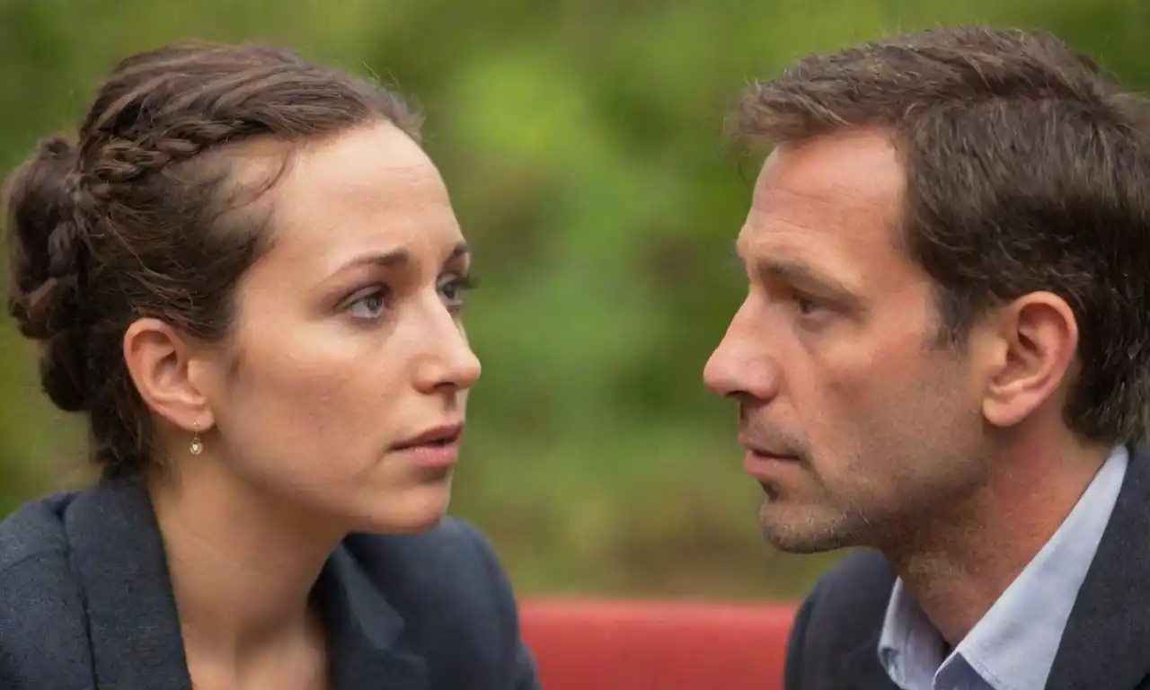Two people engaged in a thoughtful conversation