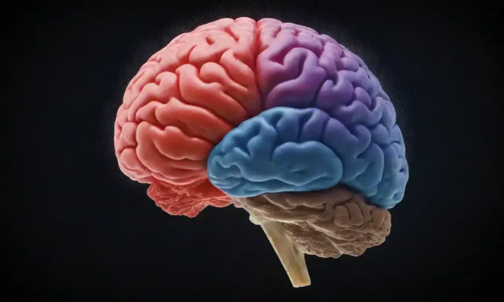 A brain graphic overlaying marketing materials