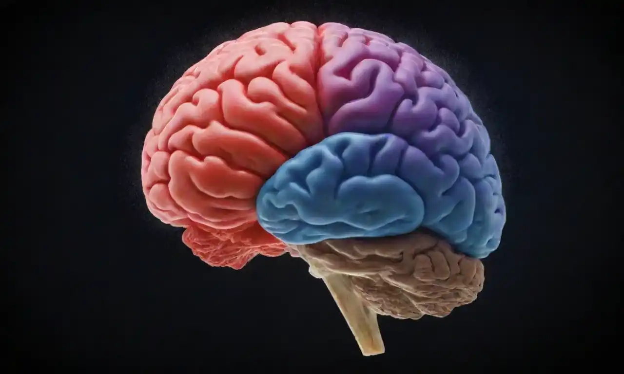 A brain graphic overlaying marketing materials