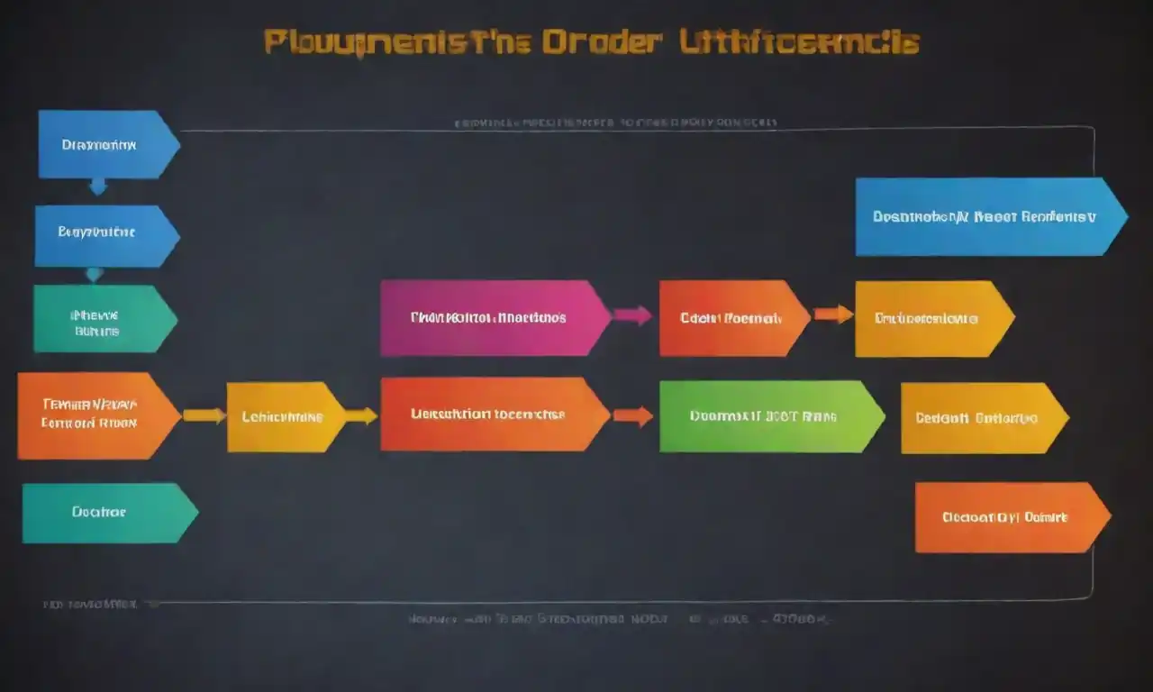 Flowchart illustrating the stages of an order lifecycle from placement to delivery.