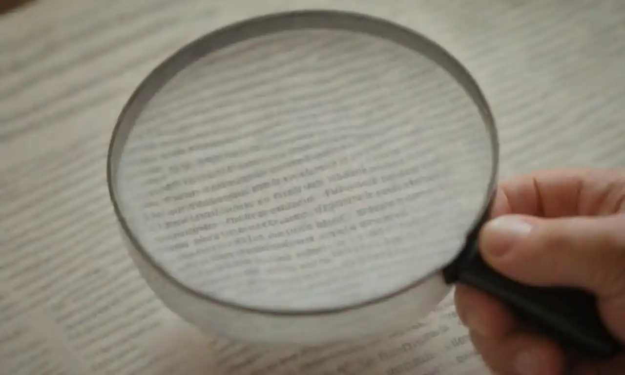 A person analyzing news articles with a magnifying glass