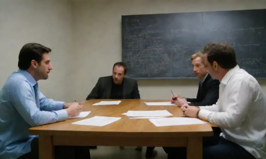 Un grupo diverso de profesionales discutiendo ideas alrededor de una mesa
