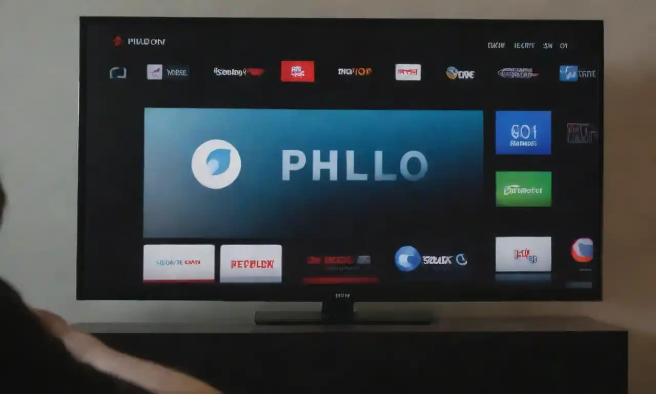 A person streaming content on a smart TV