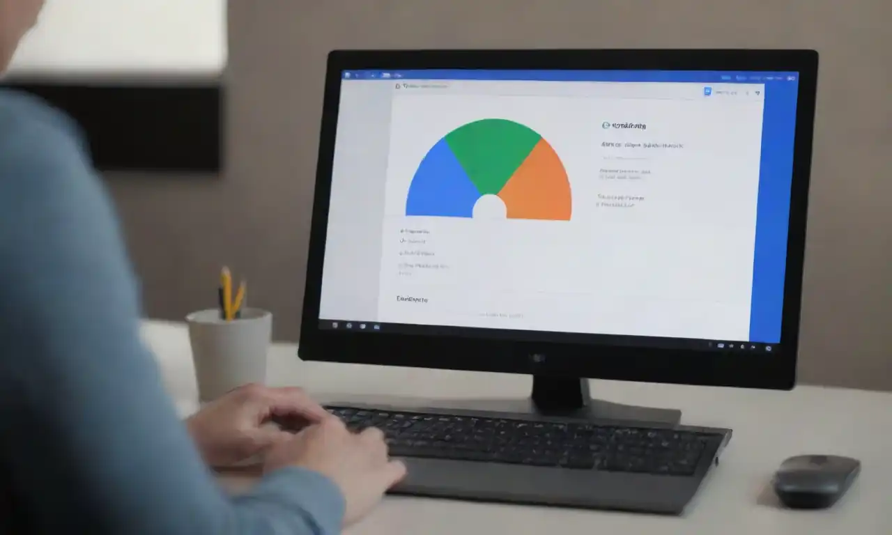 A person analyzing Google Ads metrics on a computer screen with highlighted strategies.