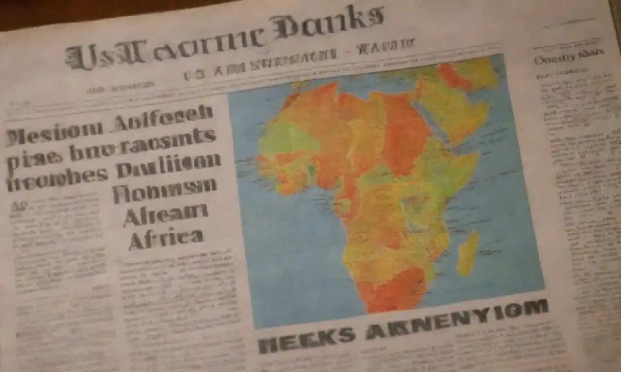 Newspaper headline reporting US Mercury Banks decision to close accounts in 13 African countries