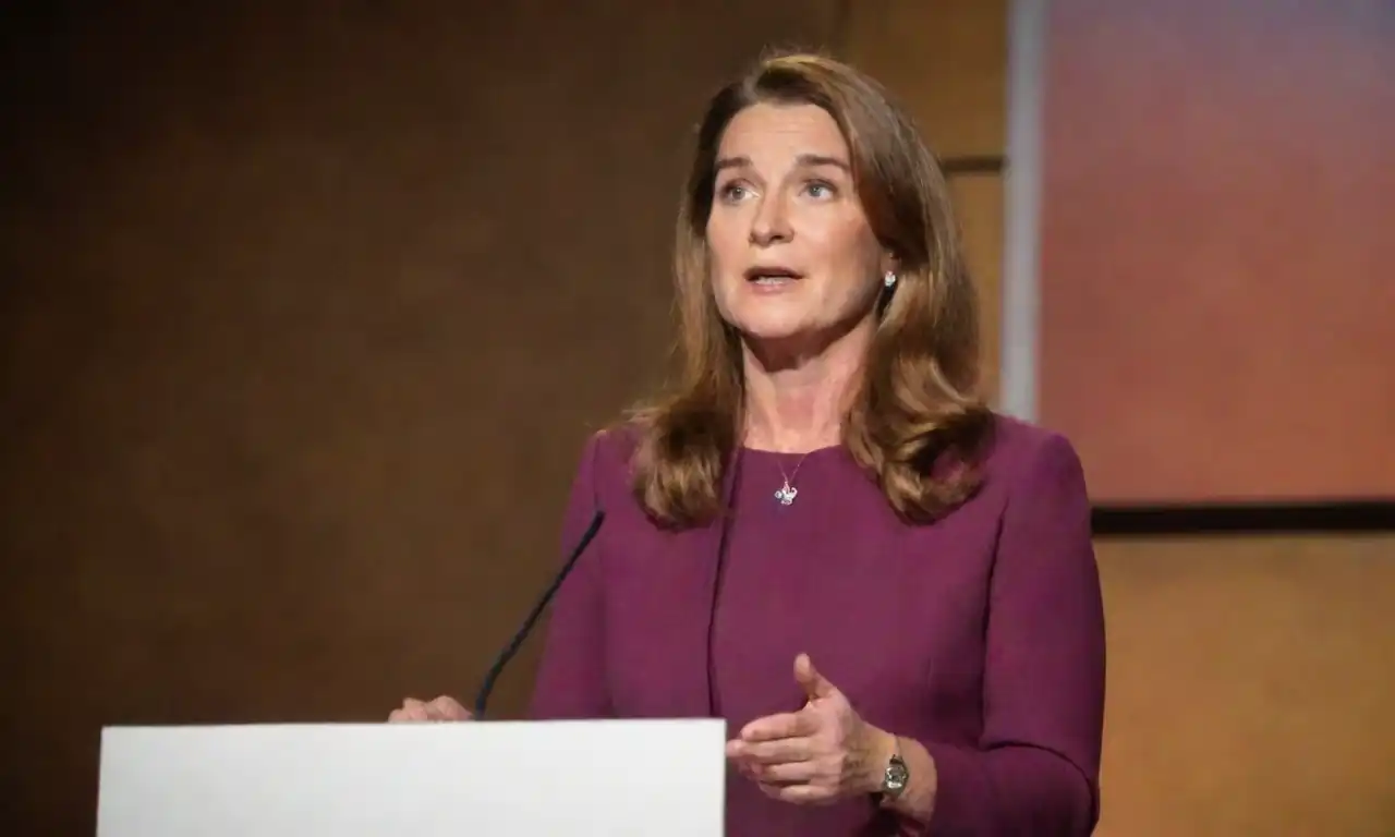 Melinda Gates speaking at a conference