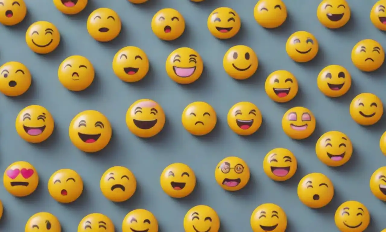 A colorful array of emojis with their meanings displayed beside them.