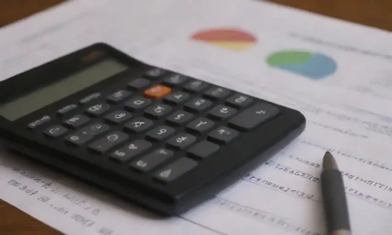 A calculator and financial documents on a desk