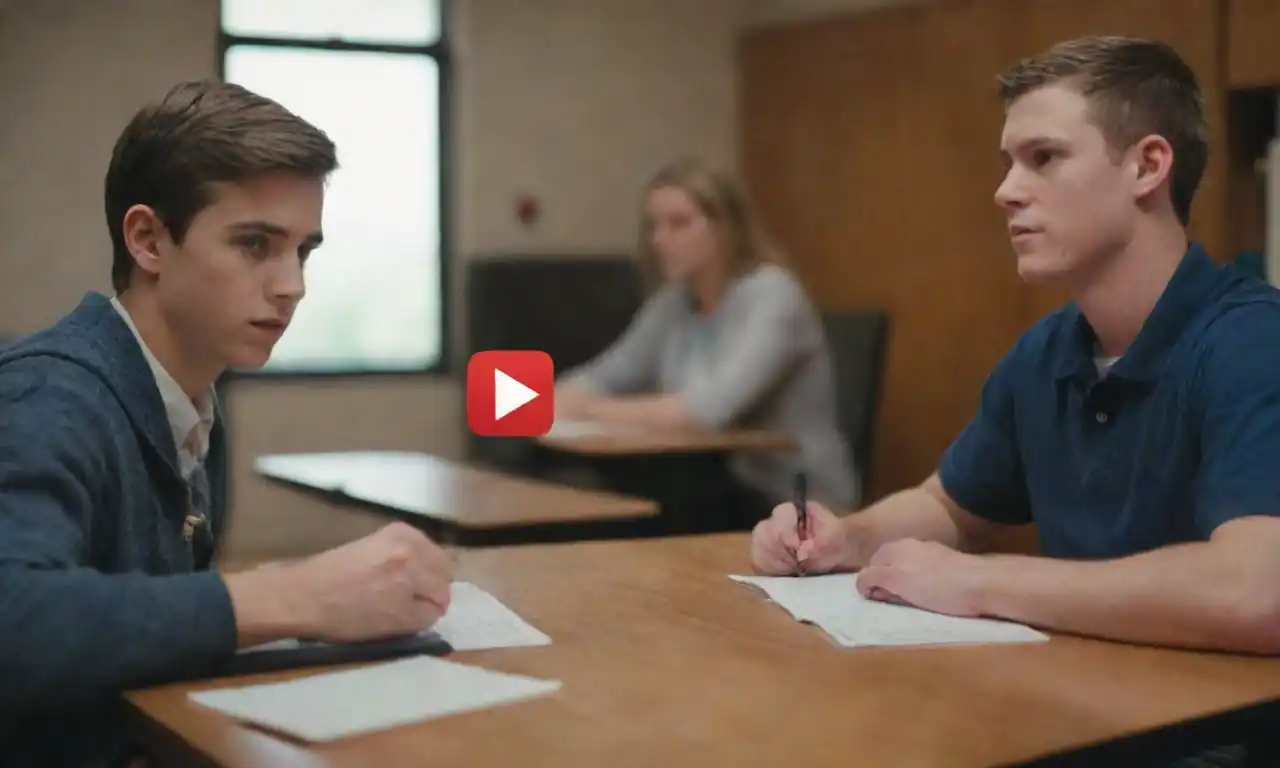 Split image showing a student in a virtual classroom versus a student in a traditional classroom setting.