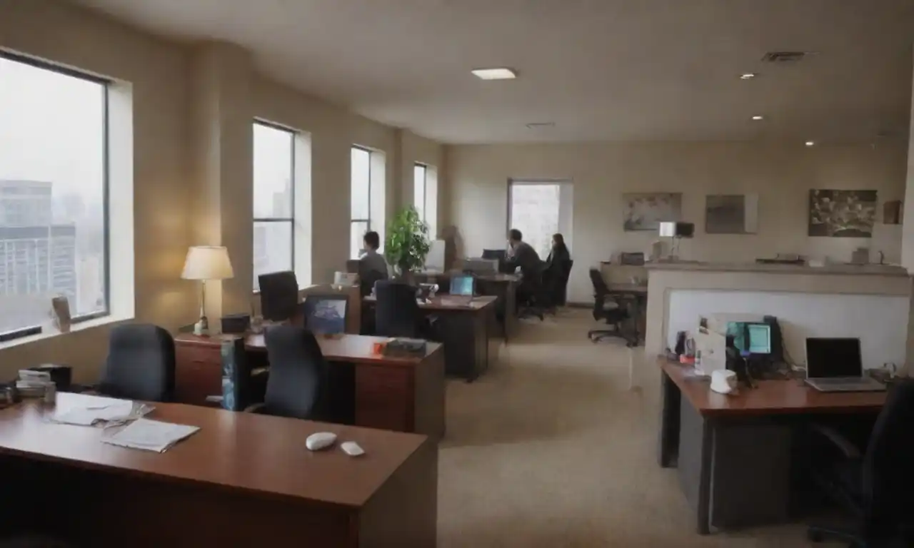 A side-by-side comparison of a bustling startup office and a traditional corporate setting.