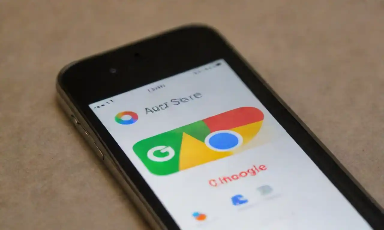 An iPhone displaying the App Store with Google Chrome being downloaded.