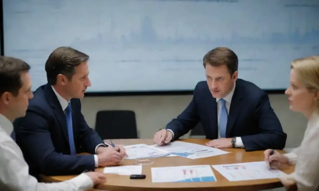 McKinsey consultants in a strategic meeting