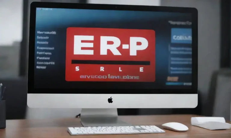 Five ERP software logos displayed on a computer screen