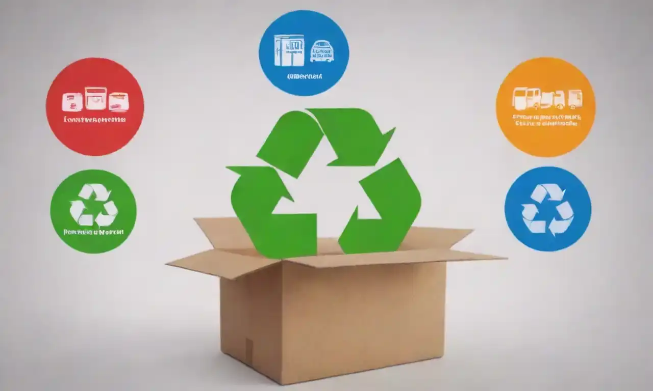 A document outlining product lifecycle stages with icons representing recycling and disposal.