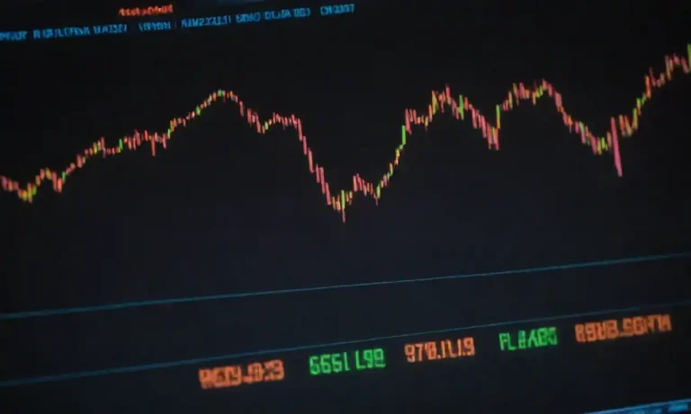 excerpt% Graph displaying SOFI stock prices with historical data and charts on a digital screen.