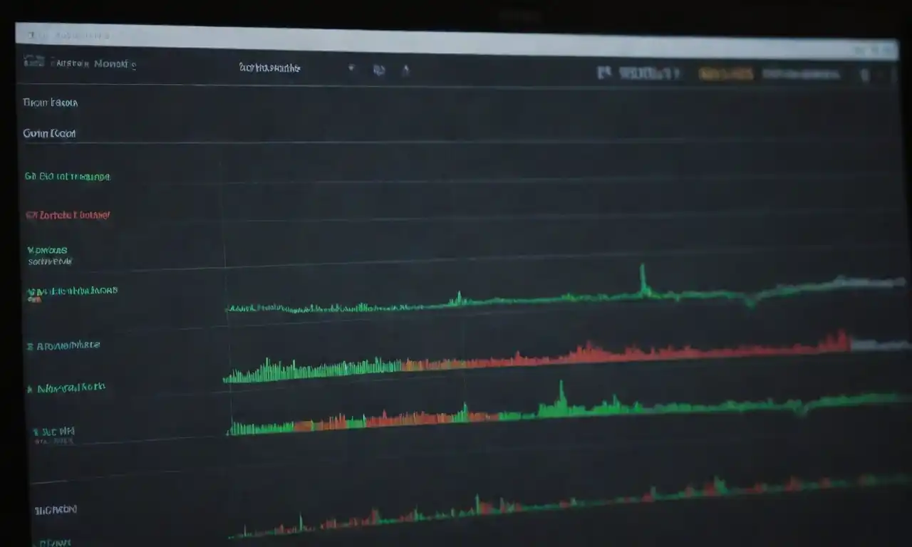 Screen displaying stock charts
