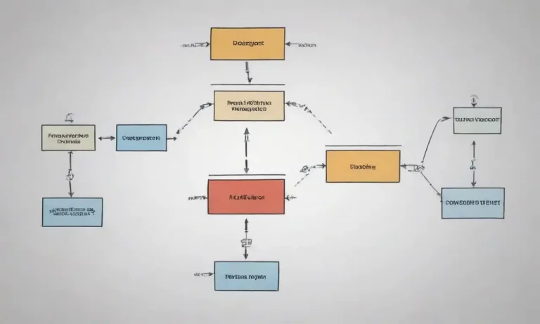 A flowchart illustrating robotic process automation (RPA) integrated into business workflows.