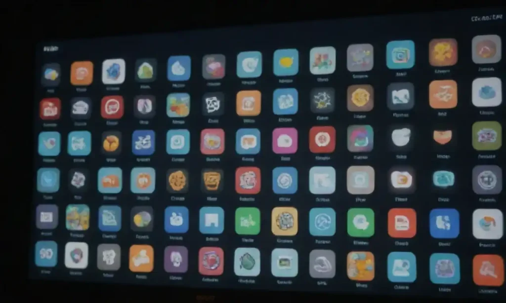 A digital screen displaying various decentralized applications (DApps) icons and their functionalities.