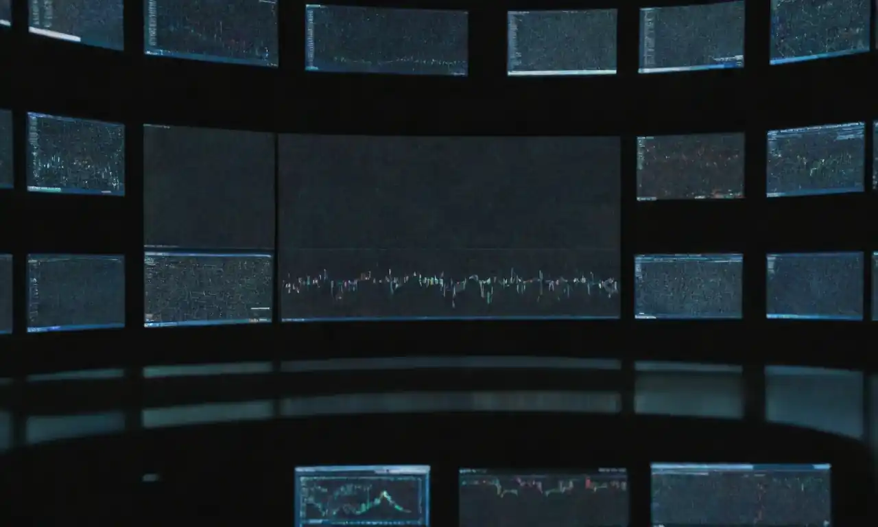 Computers analyzing large datasets with visualizations and code on screens.