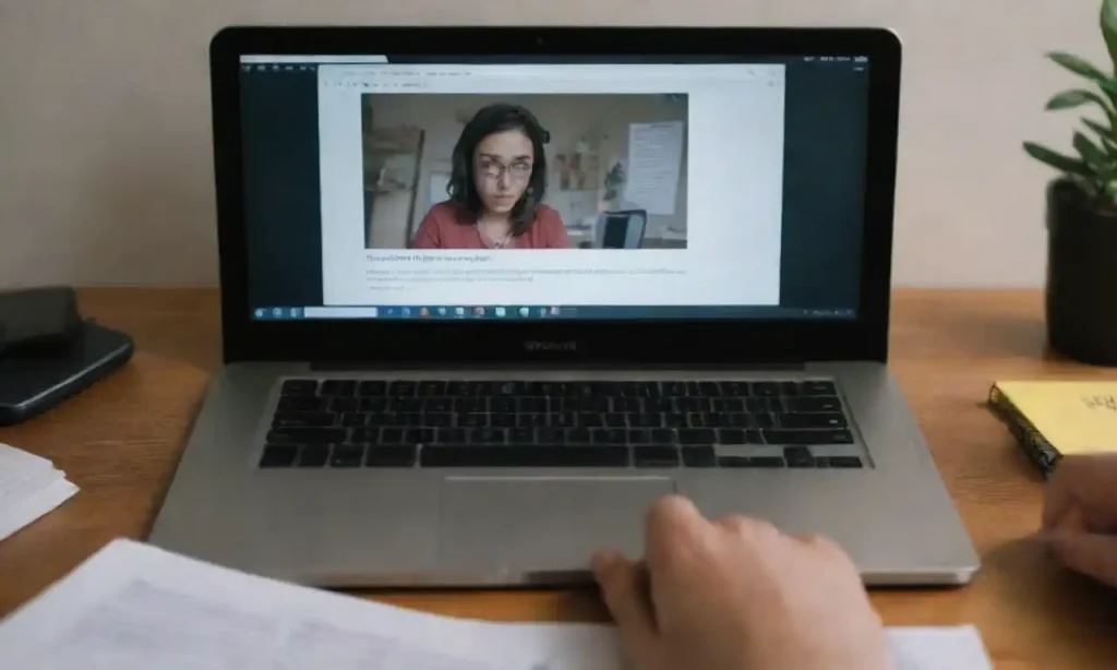 A person sitting at a computer