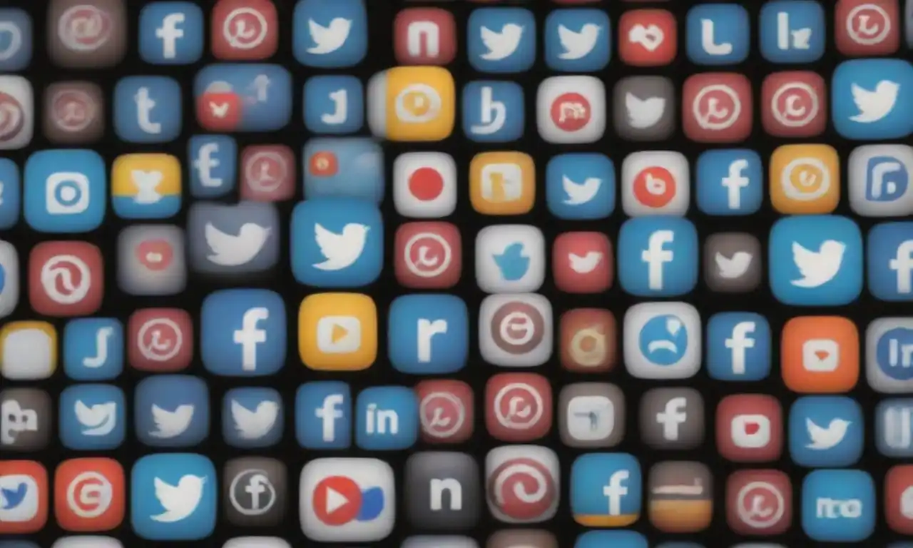 A digital collage displaying icons of popular social media platforms with emerging trends highlighted.