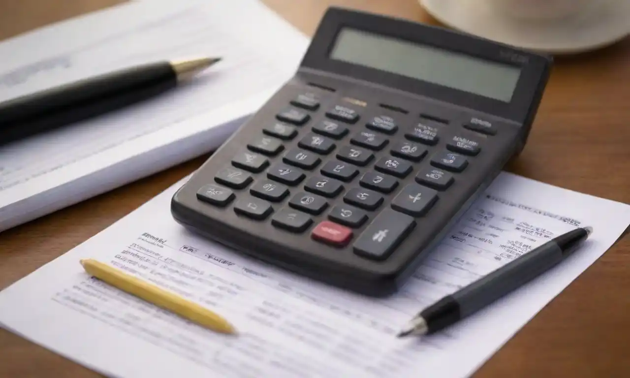 Calculator and financial statements on a desk