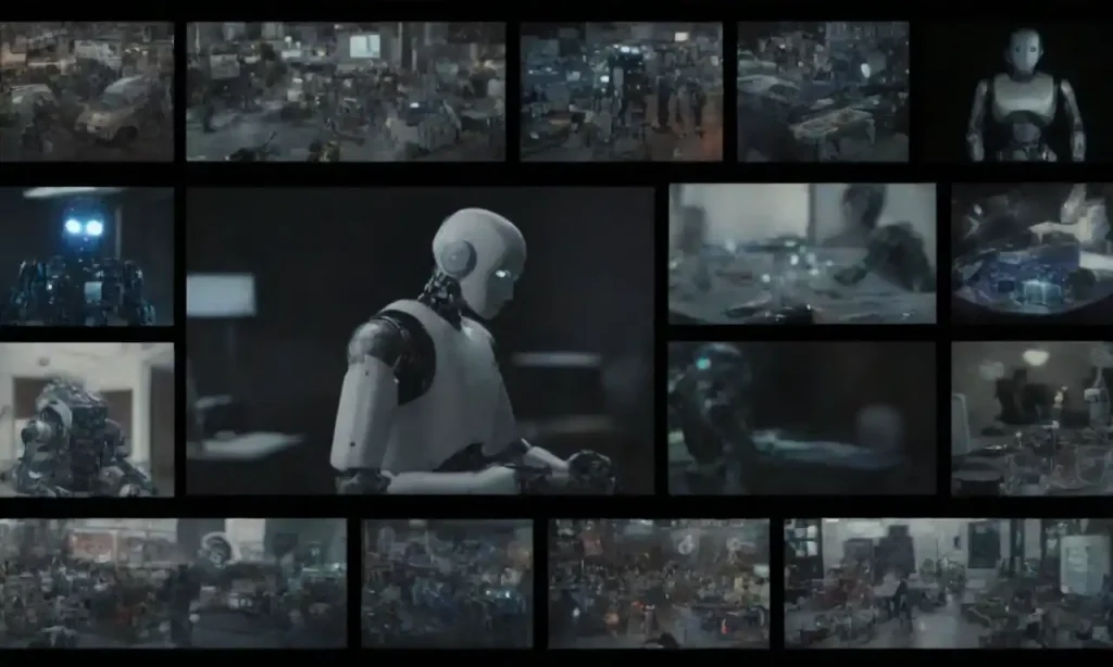 A visual collage of AI applications