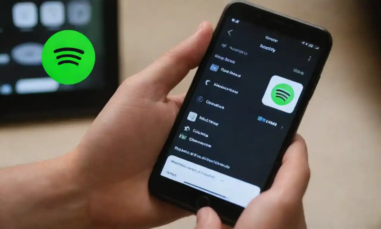 A person examining a Spotify playlist on their phone